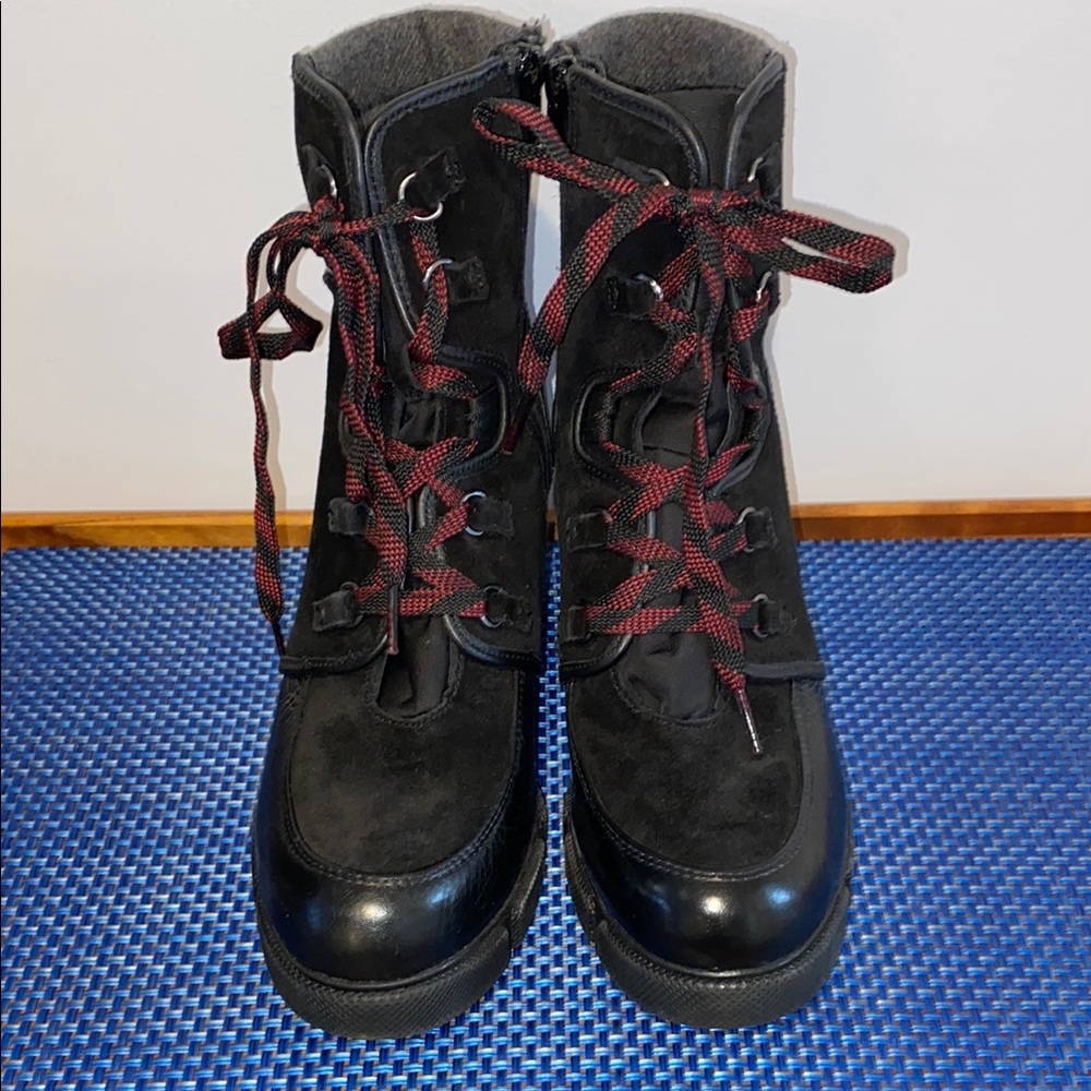 Women's Naturalizer Myla Black Leather Waterproof Heel Ankle Boot, sz. 9.5 EUC